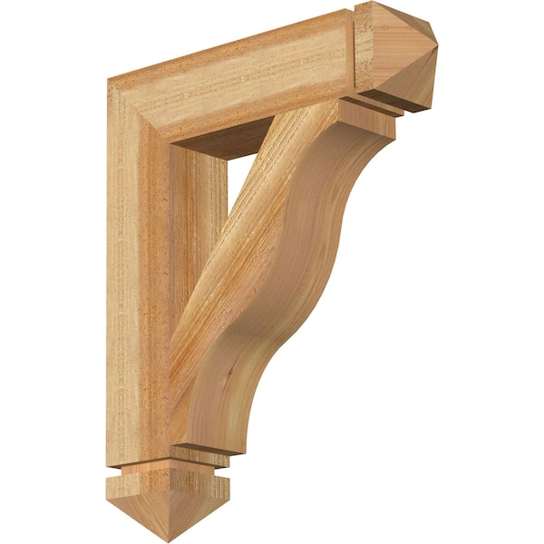 Ekena Millwork Funston Arts & Crafts Rough Sawn Bracket, Western Red Cedar, 4"W x 18"D x 22"H BKT04X18X22FST03RWR - main